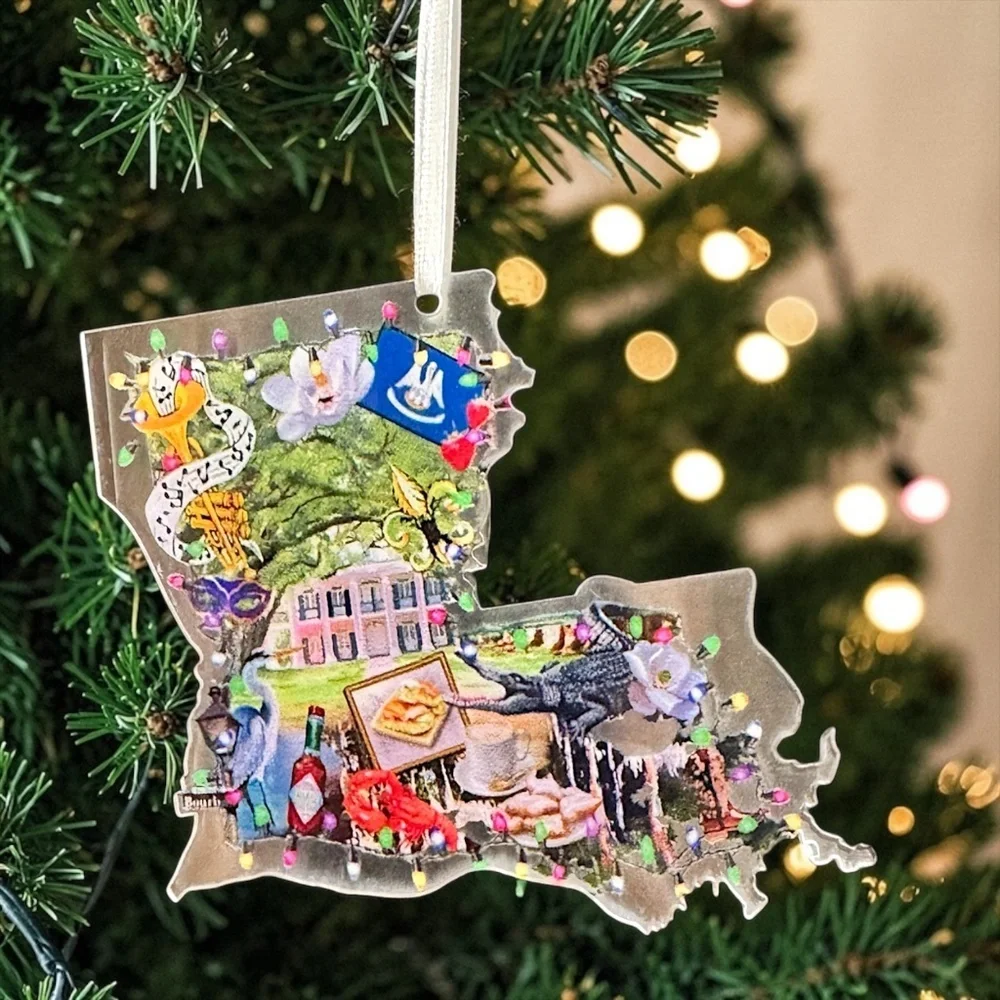 Louisiana Christmas Ornament NOLA State Holiday Decor Cajun Gift